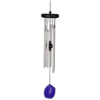 Garten Windspiel mit violettem Stein - Aluminium Klangspiel - Agate Chime Lila von Gartentraum.de