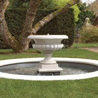 Gartenbrunnen Komplettset Springbrunnen - Toratio Fontani / Portland weiß / tiefer Beckeneinsatz von Gartentraum.de
