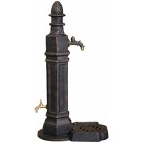 Gartenbrunnen aus Aluminiumguss mit zwei Wasserhähnen - Pala / Grün von Gartentraum.de