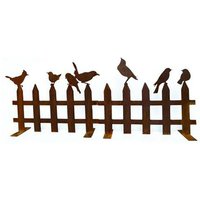 Gartendeko Metall Zaun mit Vögeln - Rost - Saepem von Gartentraum.de