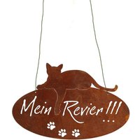 Gartendeko Schild Mein Revier Katze - Metall Rost - Scutum Gartendeko Schild Mein Revier Katze - Metall Rost - Scutum von Gartentraum.de