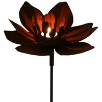 Gartendeko zum Stecken aus Rost Metall - Teelicht - 2er Set - Ignis Flos von Gartentraum.de