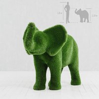 Gartenfigur Elefant - Topiary - GFK & Kunstrasen - Formschnitt - Hathi von Gartentraum.de