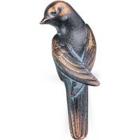 Gartenfigur Kantendeko kleiner Bronze-Vogel - Vogel Vigo links / Bronze Patina Asche von Gartentraum.de