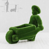 Gartenfigur Mann mit Schubkarre - Topiary - Kunststoff - Uesli Gartenfigur Mann mit Schubkarre - Topiary - Kunststoff - Uesli von Gartentraum.de