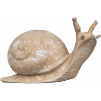 Gartenfigur Schnecke mit gerecktem Kopf aus Steinguss - Chet / Sand von Gartentraum.de