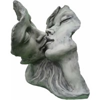 Gartenfigur küssendes Paar - Büste aus Steinguss - Romeo und Julia / Antikgrau von Gartentraum.de
