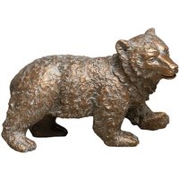 Gartenfigur stehendes Bärenjunges aus Bronze - Bär Jungtier von Gartentraum.de