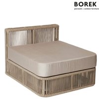 Gartenlounge Modul Mitte von Borek - Aluminium - mit Kissen - beige - Lincoln Mittel-Sitzmodul von Gartentraum.de