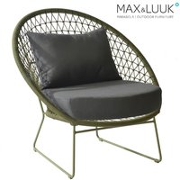 Gartenlounge Sessel aus Alu & Seil mit Kissen - Max&Luuk - Nora Loungesessel / Grün von Gartentraum.de