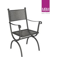 Gartensessel aus Metall - MBM - Eisen - schwarz - Sessel Romeo / mit Sitzkissen Natur von Gartentraum.de