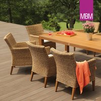 Gartensessel - von MBM - Alu, Geflecht Polyrattan & Resysta - braun - Sessel Madrigal / mit Sitzkissen Ecru von Gartentraum.de