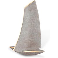 Gartenskulptur Boot aus Bronze für Podeste - Segelboot / 14x12x3cm (HxBxT) / Bronze Patina grün von Gartentraum.de