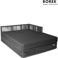 Gartensofa von Borek - Aluminium - mit Kissen Auflage - grau - Lincoln Chaiselongue links von Gartentraum.de