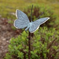 Gartenstecker mit lebensgroßem Schmetterling aus Bronze - Schmetterling Gru von Gartentraum.de