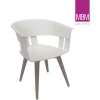 Gartenstuhl aus Resysta - skandinavisches Design - MBM - Sessel Nordlicht / Old Grey/Weiß von Gartentraum.de