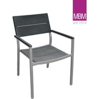 Gartenstuhl mit Armlehnen - MBM - Metall & Resysta - modern - Sessel Brisbane / Edelstahl von Gartentraum.de