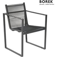 Gartenstuhl mit Armlehnen von Borek - Aluminium - dunkel grau - Andria Stuhl von Gartentraum.de