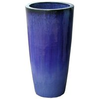 Gartenvase aus Keramik - modern - blau glasiert - Simanto von Gartentraum.de