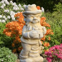 Gartenzwerg Steinfigur Jäger - Hubertus / Sand von Gartentraum.de