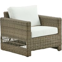 Geflochtener Lounge Sessel aus Aluminium und Polyrattan in antikgrau - Loungesessel Joana / Black von Gartentraum.de