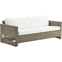 Geflochtenes 3-Sitzer Gartensofa für die Lounge in antikgrau - 3-Sitzer Joana / Beige von Gartentraum.de