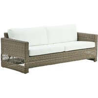 Geflochtenes 3-Sitzer Gartensofa für die Lounge in antikgrau - 3-Sitzer Joana / Michelangelo White von Gartentraum.de