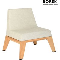 Gepolsterter Gartenstuhl aus Teakholz mit Rollen - Borek - Hybrid Stuhl von Gartentraum.de