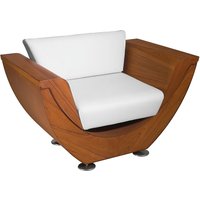 Gepolsterter Masuria Outdoor Sessel aus Holz mit Armlehnen - Narie Sessel / Rost / nein von Gartentraum.de