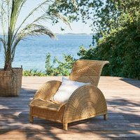 Geschwungener Relax-Sessel für Terrasse oder Garten in Natur - Relaxsessel Birte / Beige von Gartentraum.de