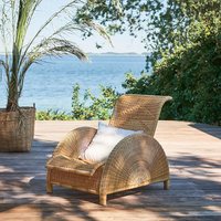 Geschwungener Relax-Sessel für Terrasse oder Garten in Natur - Relaxsessel Birte / Michelangelo White von Gartentraum.de