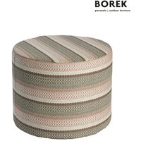 Gestreifter Hocker für den Garten aus Outdoor Stoff Prato von Borek - Desio Hocker von Gartentraum.de