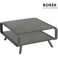 Grauer Loungetisch 63cm - Alu & Dekton - Double O Tisch von Gartentraum.de