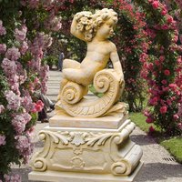 Große Barock Gartenskulptur Putte - Zechiel / Antikgrau / Ohne Sockel von Gartentraum.de