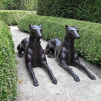 Große Bronze Hundefiguren für den Garten - Endy & Easgan von Gartentraum.de
