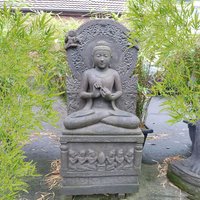 Große Buddha Figur sitzend als Relief für die Wand - Seti von Gartentraum.de