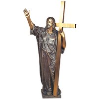 Große Christus-Statue aus Bronze mit Kreuz - Christus mit Kreuz / Bronze Patina grün Große Christus-Statue aus Bronze mit Kreuz - Christus mit Kreuz / Bronze Patina grün von Gartentraum.de