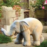 Große Elefant Stein Figur - Simba / Antikgrau von Gartentraum.de