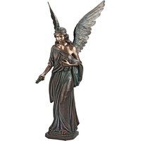 Große Engelsfigur mit Rosen aus Bronze  - Angelo Grande / 124x70x50cm (HxBxT) von Gartentraum.de