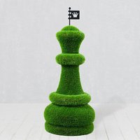 Große Schachfigur 1m - Topiary - GFK & Kunstrasen - Schachfigur / Königin / Schwarz von Gartentraum.de