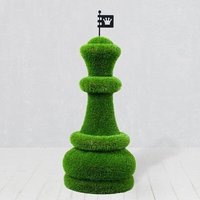 Große Schachfigur 1m - Topiary - GFK & Kunstrasen - Schachfigur / Königin / Weiß von Gartentraum.de