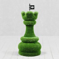 Große Schachfigur 1m - Topiary - GFK & Kunstrasen - Schachfigur / Turm / Schwarz von Gartentraum.de