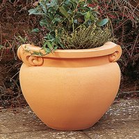 Große Stein Gefäße Garten - Basildon Park / Terracotta / 34x36 cm (DmxH) von Gartentraum.de