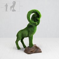 Große Steinbock Gartenfigur - Topiary - GFK & Kunstrasen - Wilko von Gartentraum.de