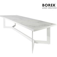Großer Esstisch eckig von Borek mit Alu/Dekton - Esstisch Arta / Tischplatte Trilium von Gartentraum.de
