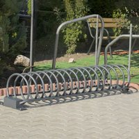 Großer Fahrradständer aus Metall für Außenanlagen - Gerdur / Grün von Gartentraum.de