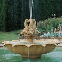 Großer Garten Brunnen Stein - Silwood Park / Portland weiß Großer Garten Brunnen Stein - Silwood Park / Portland weiß von Gartentraum.de