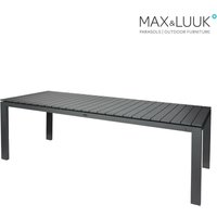 Großer Gartentisch aus Aluminium - 220x90cm - rechteckig - Max&Luuk - Morris Tisch / Anthrazit von Gartentraum.de