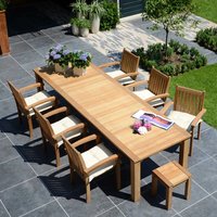 Großer Gartentisch aus Teakholz - modern - eckig - Willow Gartentisch / 76x320x100cm von Gartentraum.de