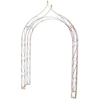 Großer Metall Rosenbogen mit S-Dekor - Rost - Impedio Rosa Großer Metall Rosenbogen mit S-Dekor - Rost - Impedio Rosa von Gartentraum.de